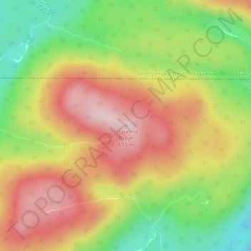 Mapa topográfico Ishpatina Ridge, altitude, relevo