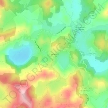 Mapa topográfico Soulages, altitude, relevo