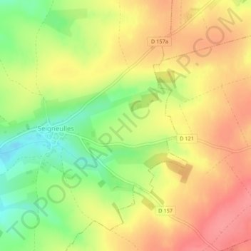 Mapa topográfico Rouchamp, altitude, relevo