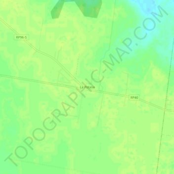 Mapa topográfico La Potasa, altitude, relevo
