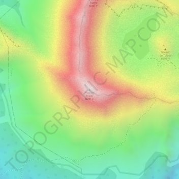 Mapa topográfico Pico del Fraile, altitude, relevo