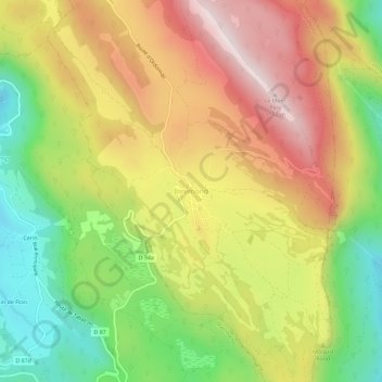 Mapa topográfico Innimond, altitude, relevo