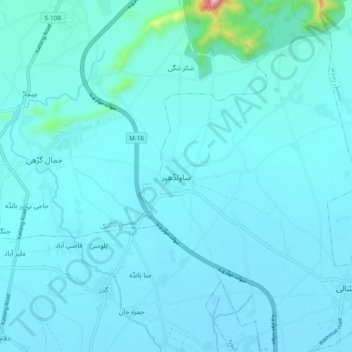 Mapa topográfico Sawal Dher, altitude, relevo