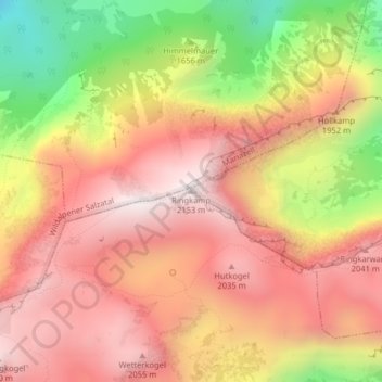 Mapa topográfico Ringkamp, altitude, relevo