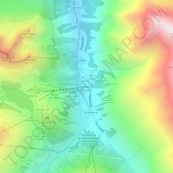Mapa topográfico Mandarfen, altitude, relevo