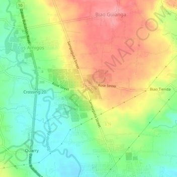 Mapa topográfico Ula, altitude, relevo