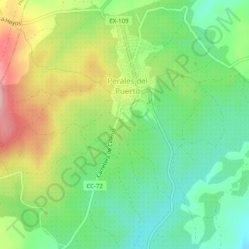 Mapa topográfico Hormigón, altitude, relevo