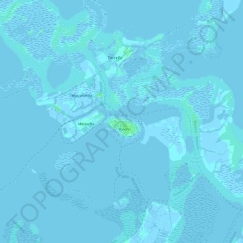 Mapa topográfico Burano, altitude, relevo