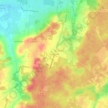 Mapa topográfico Fausse Porée, altitude, relevo