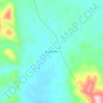 Mapa topográfico Aruza Arriba, altitude, relevo