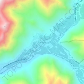 Mapa topográfico Rivadavia, altitude, relevo