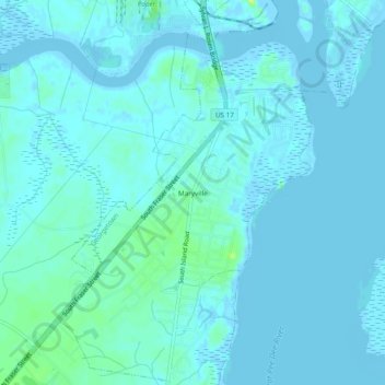 Mapa topográfico Maryville, altitude, relevo