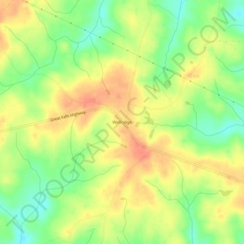 Mapa topográfico Wellridge, altitude, relevo