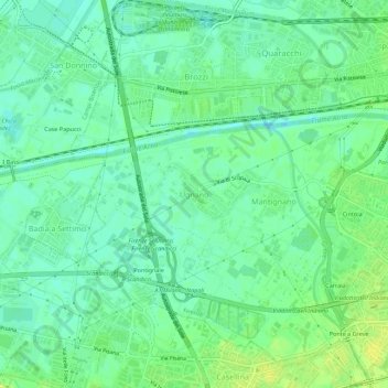 Mapa topográfico Ugnano, altitude, relevo