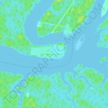 Mapa topográfico Amamapare, altitude, relevo