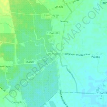 Mapa topográfico San Miguel, altitude, relevo