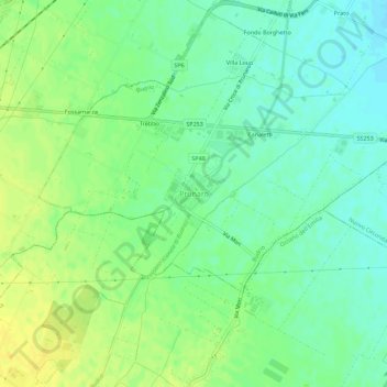 Mapa topográfico Prunaro, altitude, relevo