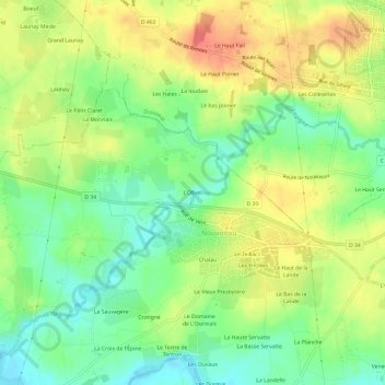 Mapa topográfico L'Olivel, altitude, relevo