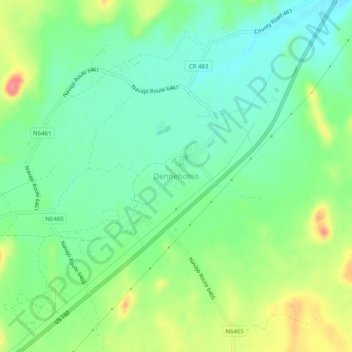 Mapa topográfico Dennehotso, altitude, relevo