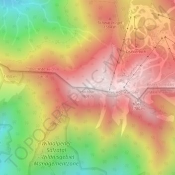 Mapa topográfico Hochkar, altitude, relevo