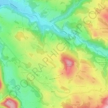Mapa topográfico Kehlhof, altitude, relevo