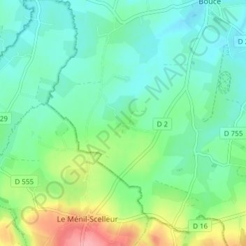 Mapa topográfico La Frênaie, altitude, relevo