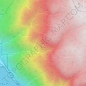 Mapa topográfico Chimney Rock, altitude, relevo