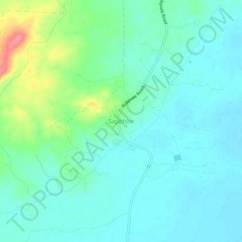 Mapa topográfico Sapphire, altitude, relevo