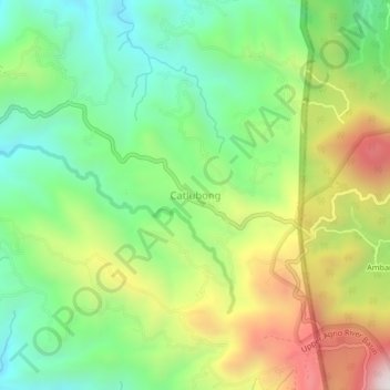 Mapa topográfico Catlubong, altitude, relevo