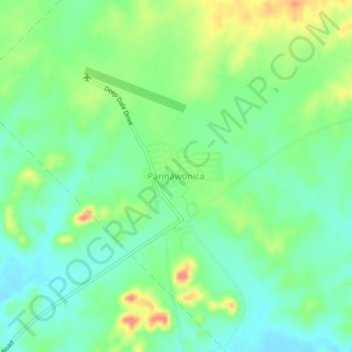 Mapa topográfico Pannawonica, altitude, relevo