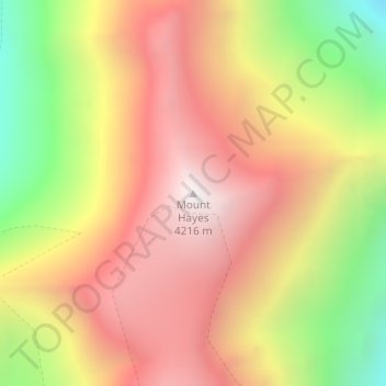 Mapa topográfico Mount Hayes, altitude, relevo