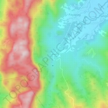 Mapa topográfico Union, altitude, relevo