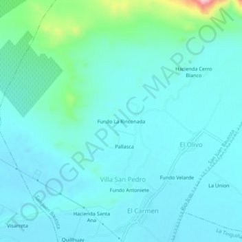 Mapa topográfico Fundo La Rinconada, altitude, relevo