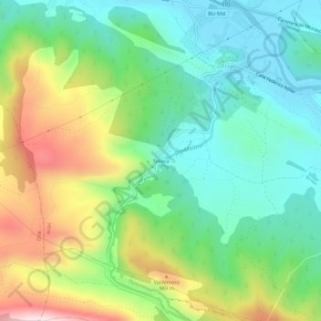 Mapa topográfico Tobera, altitude, relevo