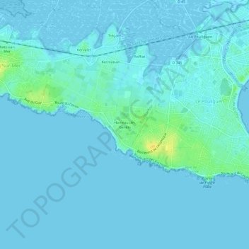 Mapa topográfico Hameau des Genêts, altitude, relevo