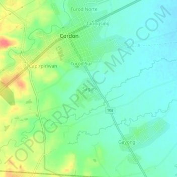 Mapa topográfico Sagat, altitude, relevo