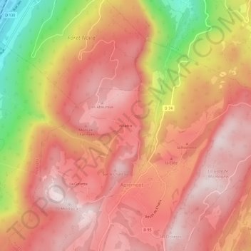 Mapa topográfico Ablatrix, altitude, relevo
