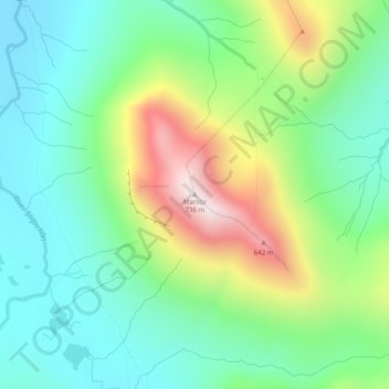 Mapa topográfico Marsco, altitude, relevo