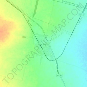 Mapa topográfico Las Cejas, altitude, relevo