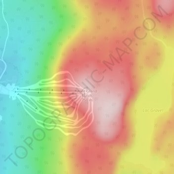 Mapa topográfico Mont Grand-Fonds, altitude, relevo