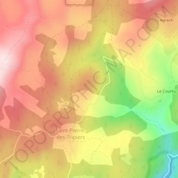 Mapa topográfico Cabrio, altitude, relevo