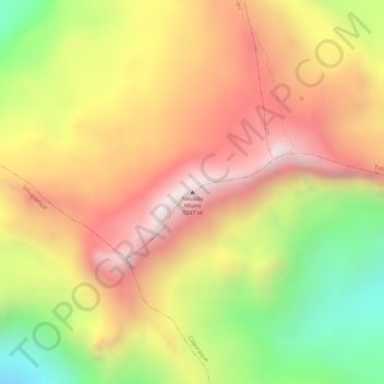Mapa topográfico Nevado Mismi, altitude, relevo