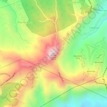 Mapa topográfico Mount Sungay, altitude, relevo