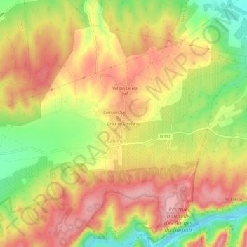 Mapa topográfico Croix de Condorcy, altitude, relevo