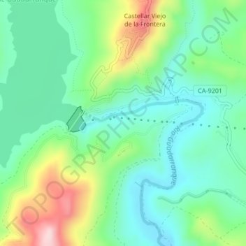 Mapa topográfico Jarandilla, altitude, relevo