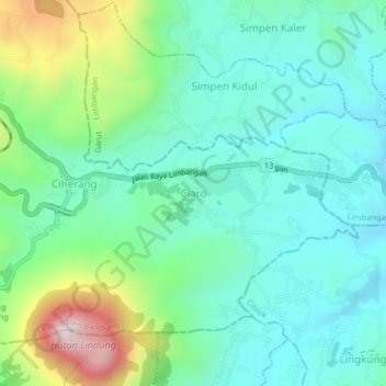 Mapa topográfico Ciaro, altitude, relevo