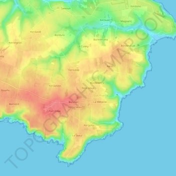 Mapa topográfico Petit Houx, altitude, relevo