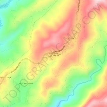 Mapa topográfico Long Barn, altitude, relevo