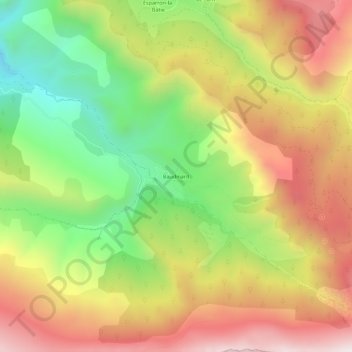 Mapa topográfico Baudinard, altitude, relevo