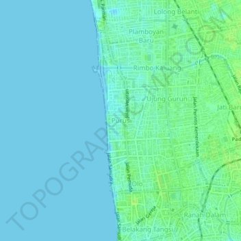 Mapa topográfico Purus, altitude, relevo
